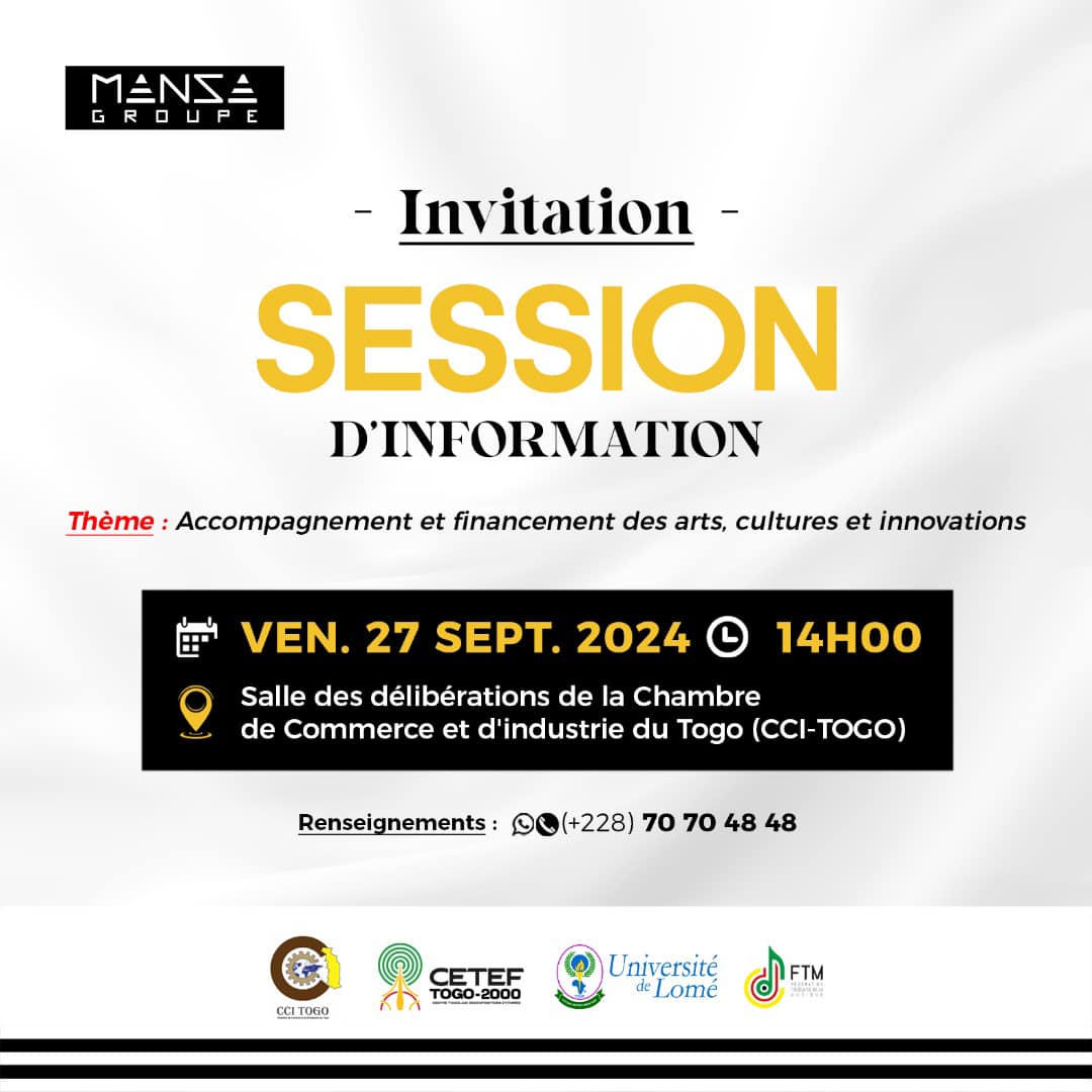 Togo- Mansa invite à une session d’information sur le financement des projets culturels
