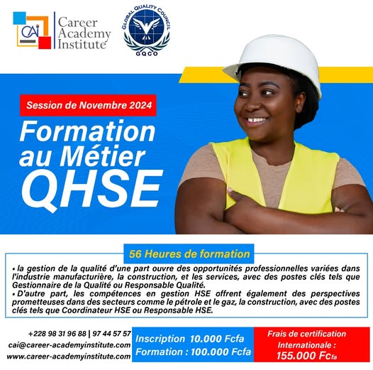Career Academy Institute organise une formation sur le métier QHSE