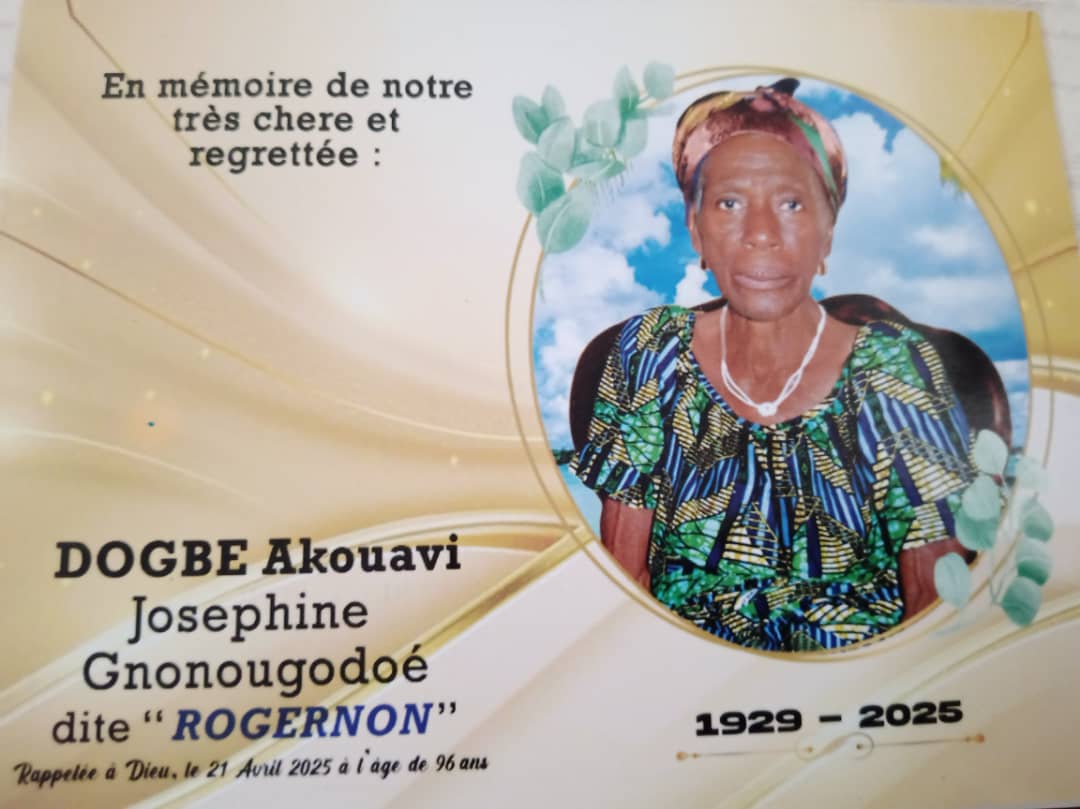 Nécrologie: DOGBE Akouavi  dite ” Rogernon” inhumée ce 9 août à Attitogon