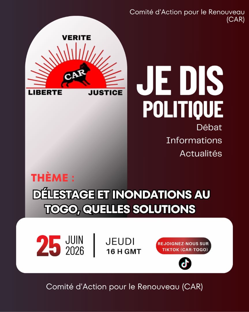 Délestages et inondations au Togo : le CAR ouvre le débat sur les solutions urgentes
