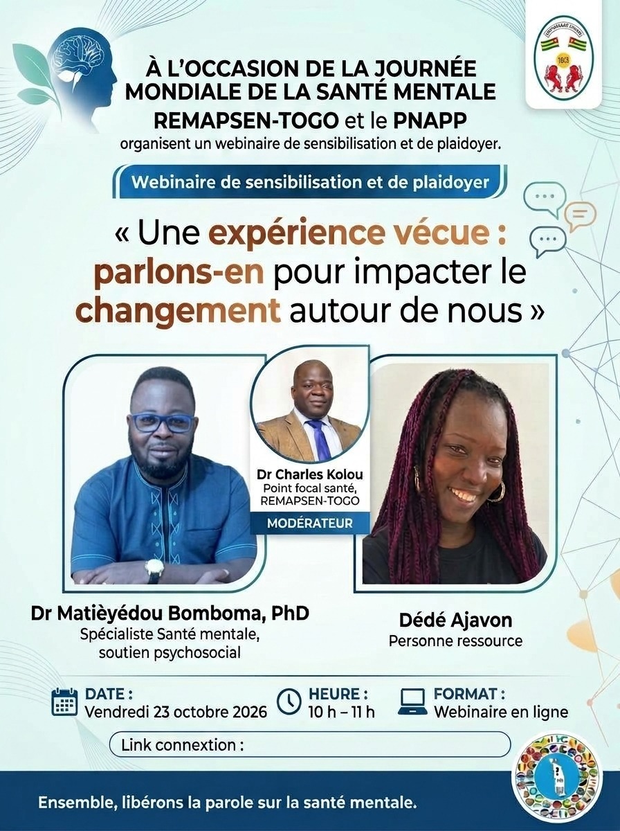 Santé mentale : le REMAPSEN-Togo et le PNAPP appellent à briser le silence